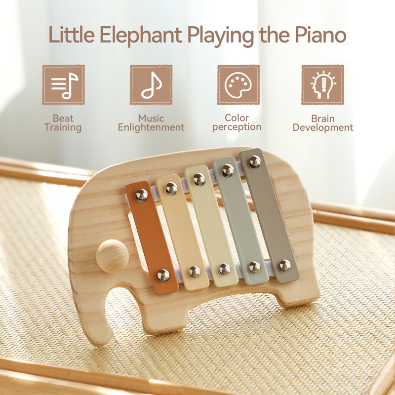 Montessori Wooden 5 Tones Mult - Kids Toys Xylophone ulasan dan harga