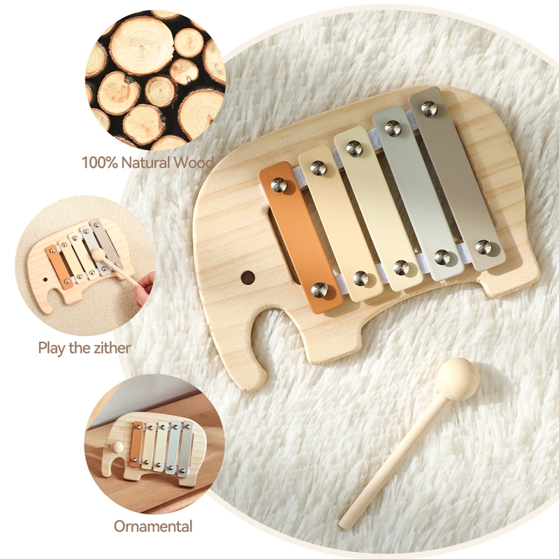 Montessori Wooden 5 Tones Mult - Kids Toys Xylophone ulasan dan harga